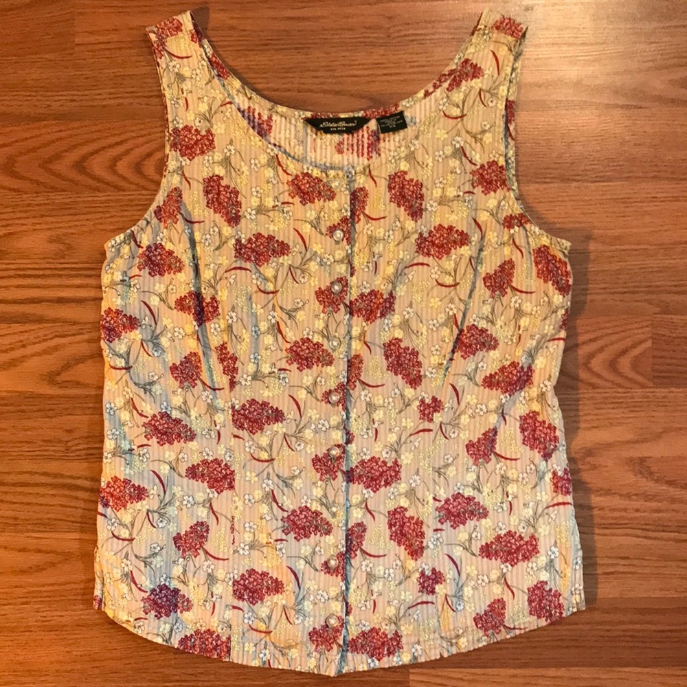 Eddie Bauer Floral Tank Top, sz XS, Cotton
